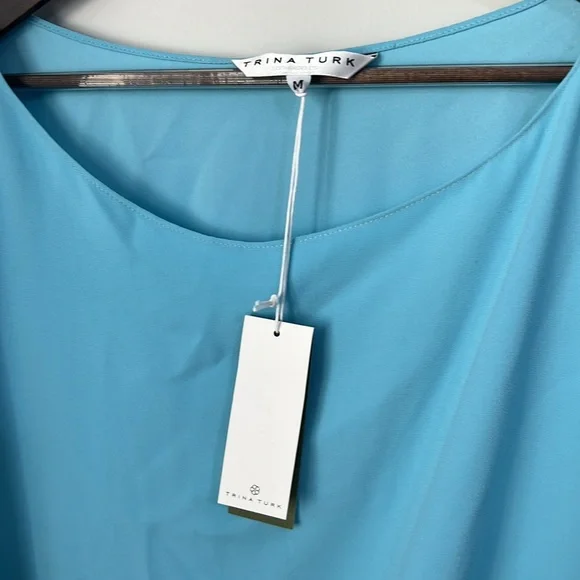 Trina Turk Asymmetrical Radiant Top BLUE - Picture 6 of 7